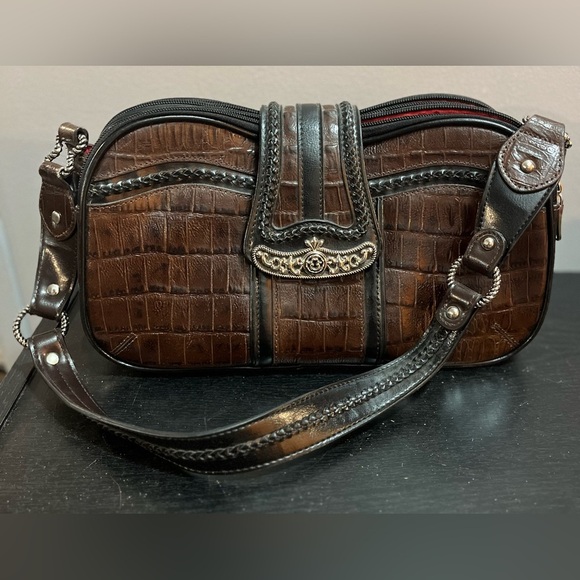 Marc Chantal Handbags - MC Marc Chantal‎ Brown Faux Alligator Women’s Purse